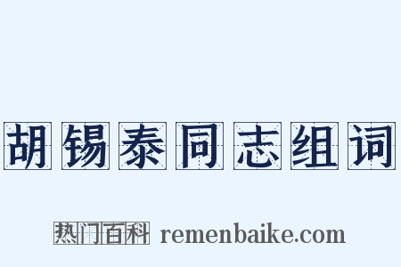 胡锡泰同志组词是什么意思的图片